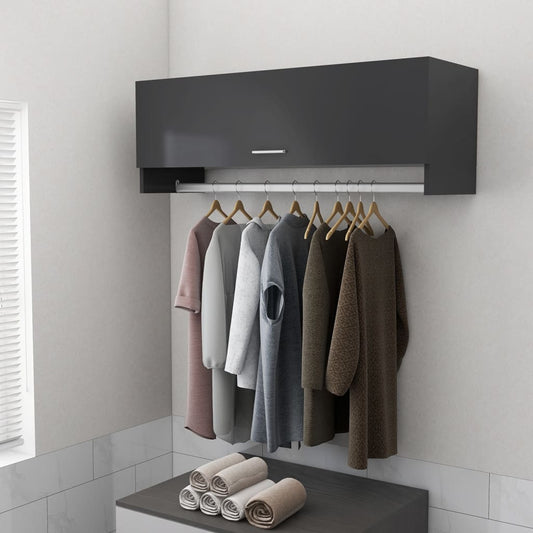 Kleiderschrank Grau 100x32,5x35 cm Holzwerkstoff