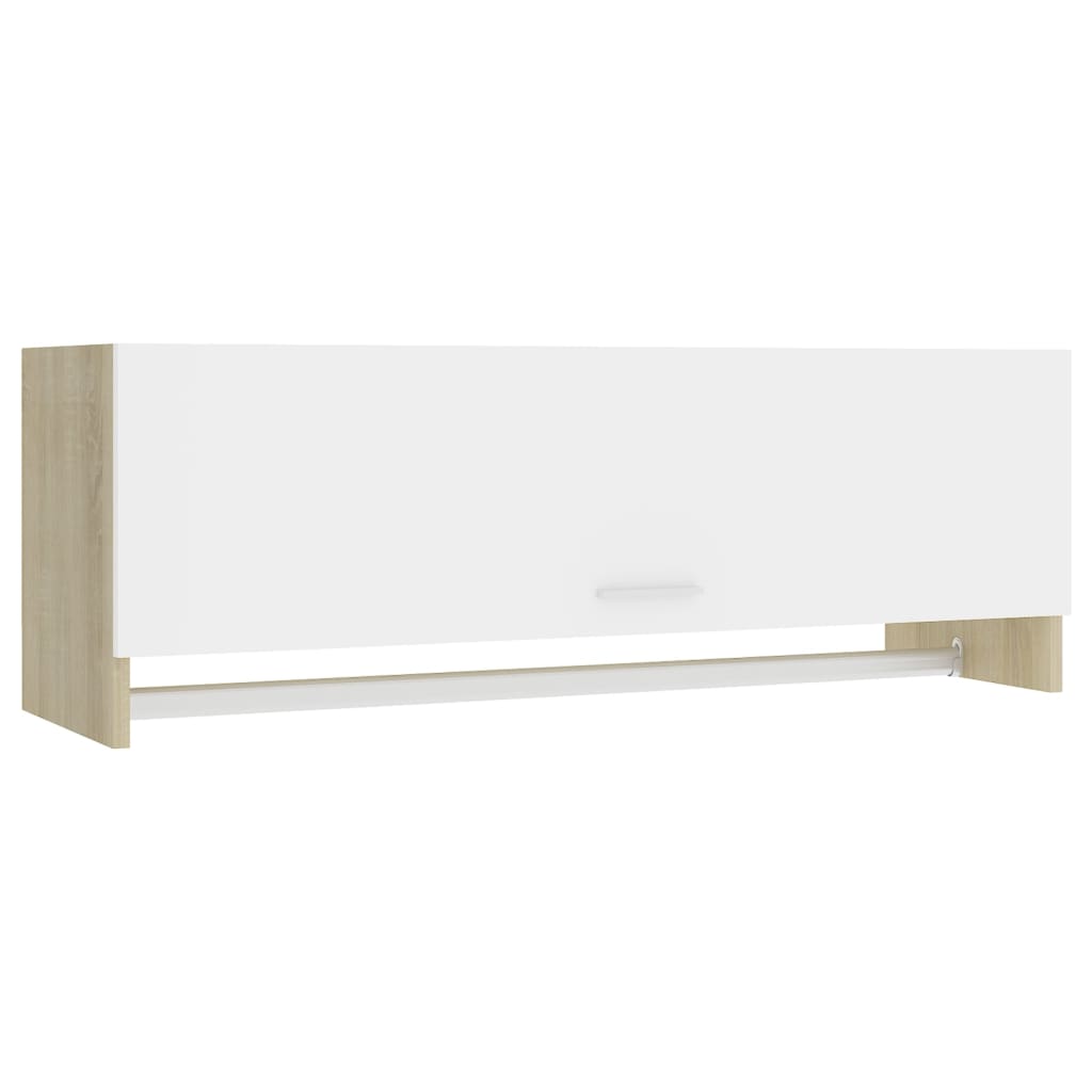 Kleiderschrank Weiß Sonoma-Eiche 100x32,5x35 cm Holzwerkstoff