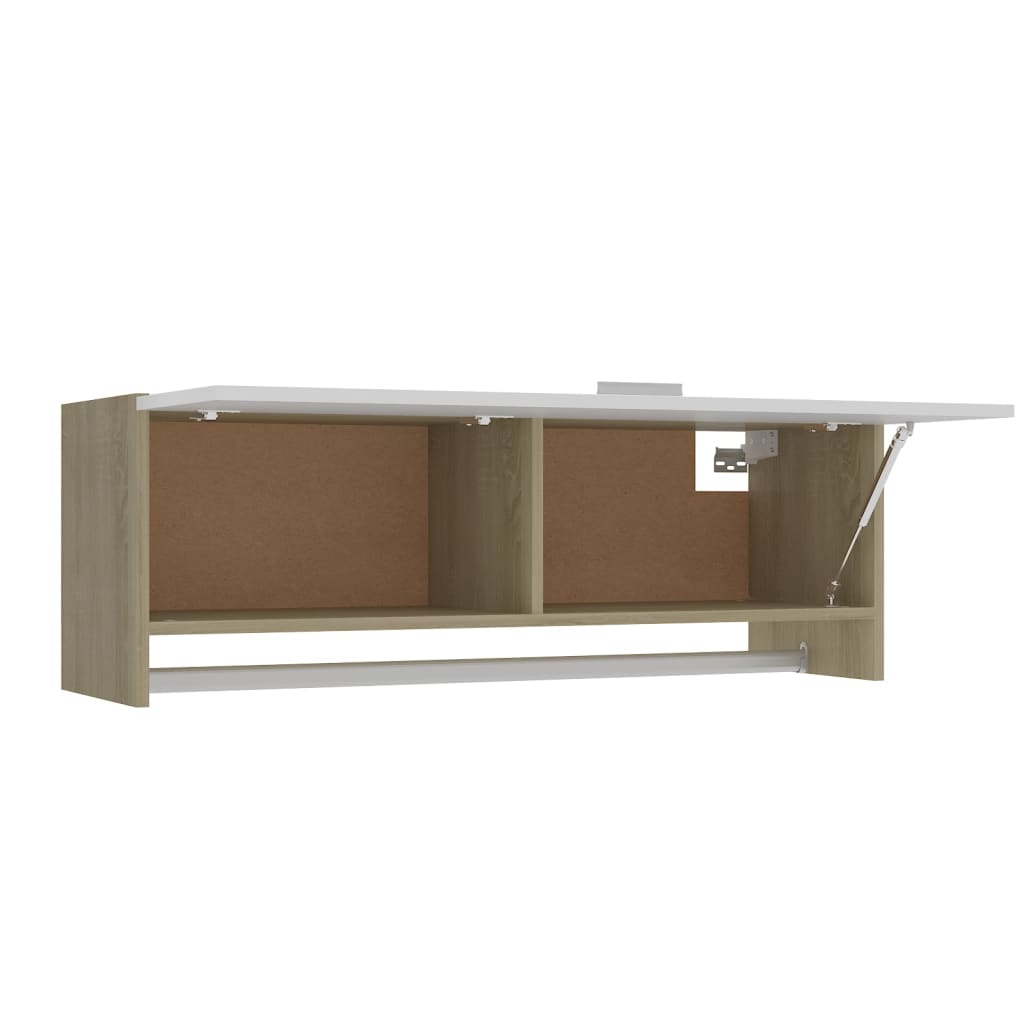 Kleiderschrank Weiß Sonoma-Eiche 100x32,5x35 cm Holzwerkstoff