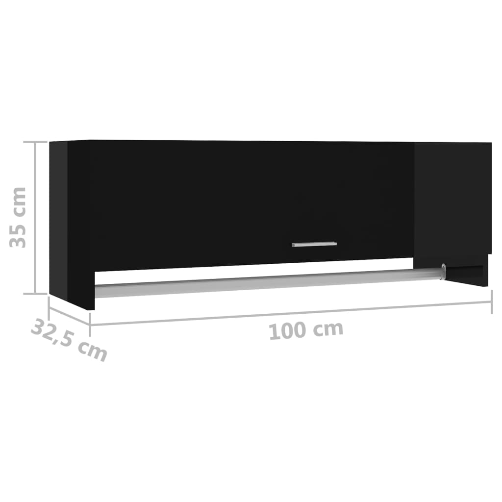 Kleiderschrank Hochglanz-Schwarz 100x32,5x35 cm Holzwerkstoff