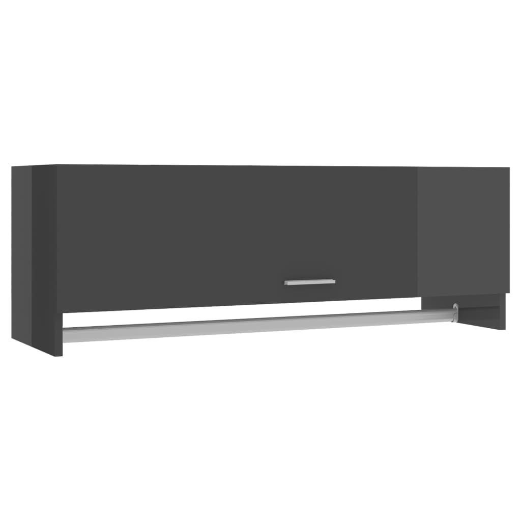 Kleiderschrank Hochglanz-Grau 100x32,5x35 cm Holzwerkstoff