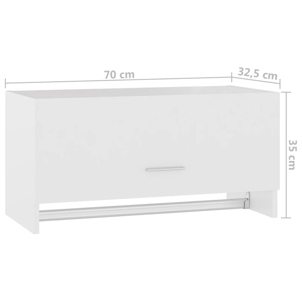 Armoire blanche 70x32,5x35 cm matériau bois