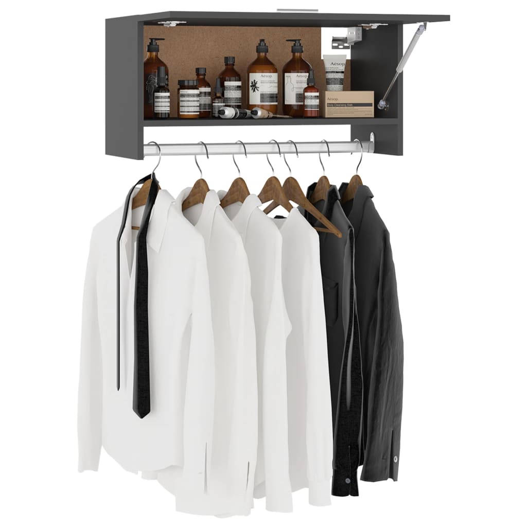 Kleiderschrank Grau 70x32,5x35 cm Holzwerkstoff