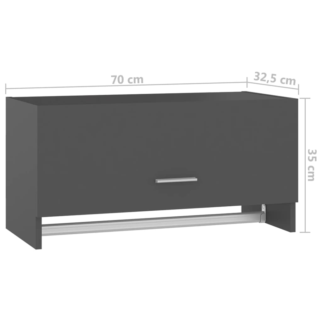 Kleiderschrank Grau 70x32,5x35 cm Holzwerkstoff