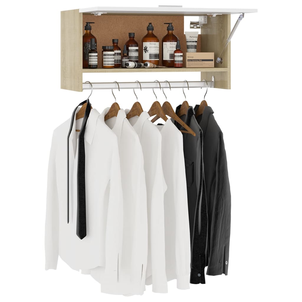 Kleiderschrank Weiß Sonoma-Eiche 70x32,5x35 cm Holzwerkstoff
