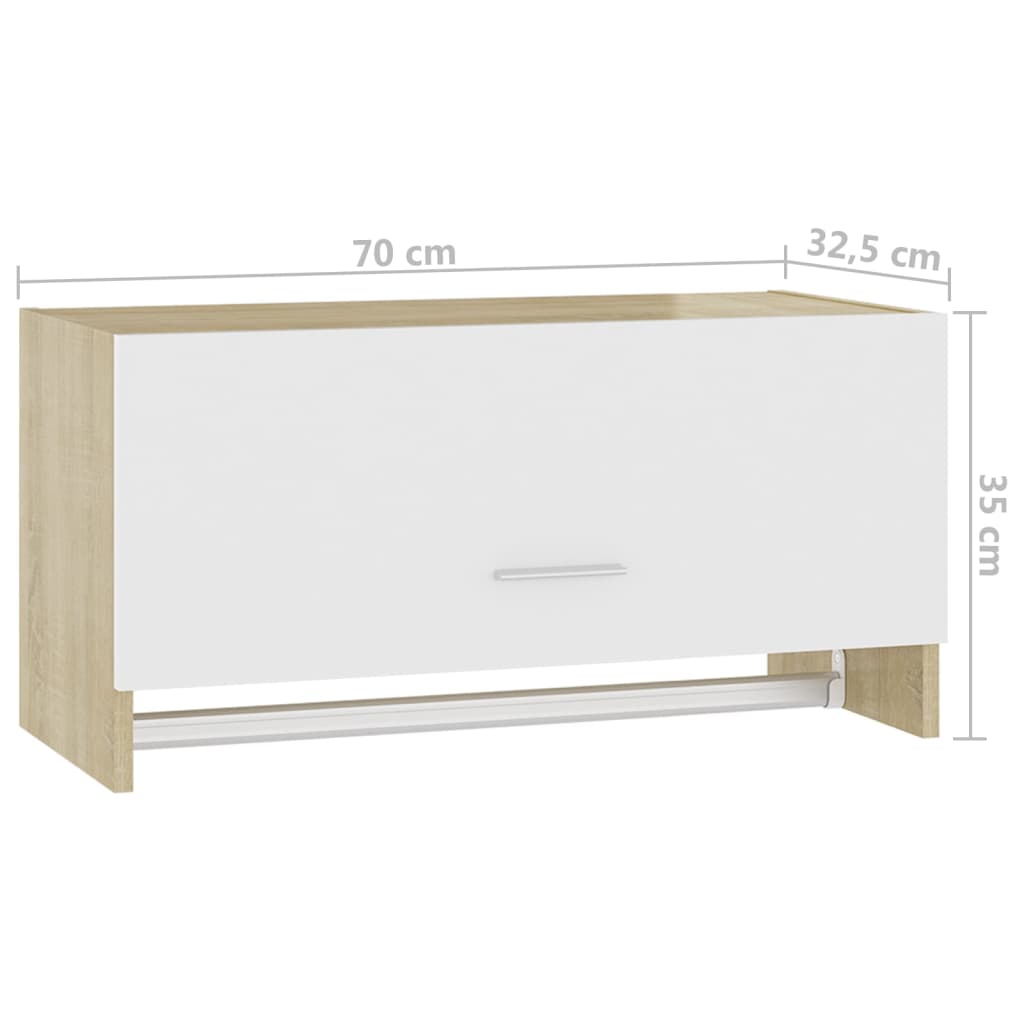 Kleiderschrank Weiß Sonoma-Eiche 70x32,5x35 cm Holzwerkstoff