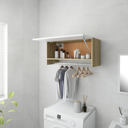 Kleiderschrank Weiß Sonoma-Eiche 70x32,5x35 cm Holzwerkstoff