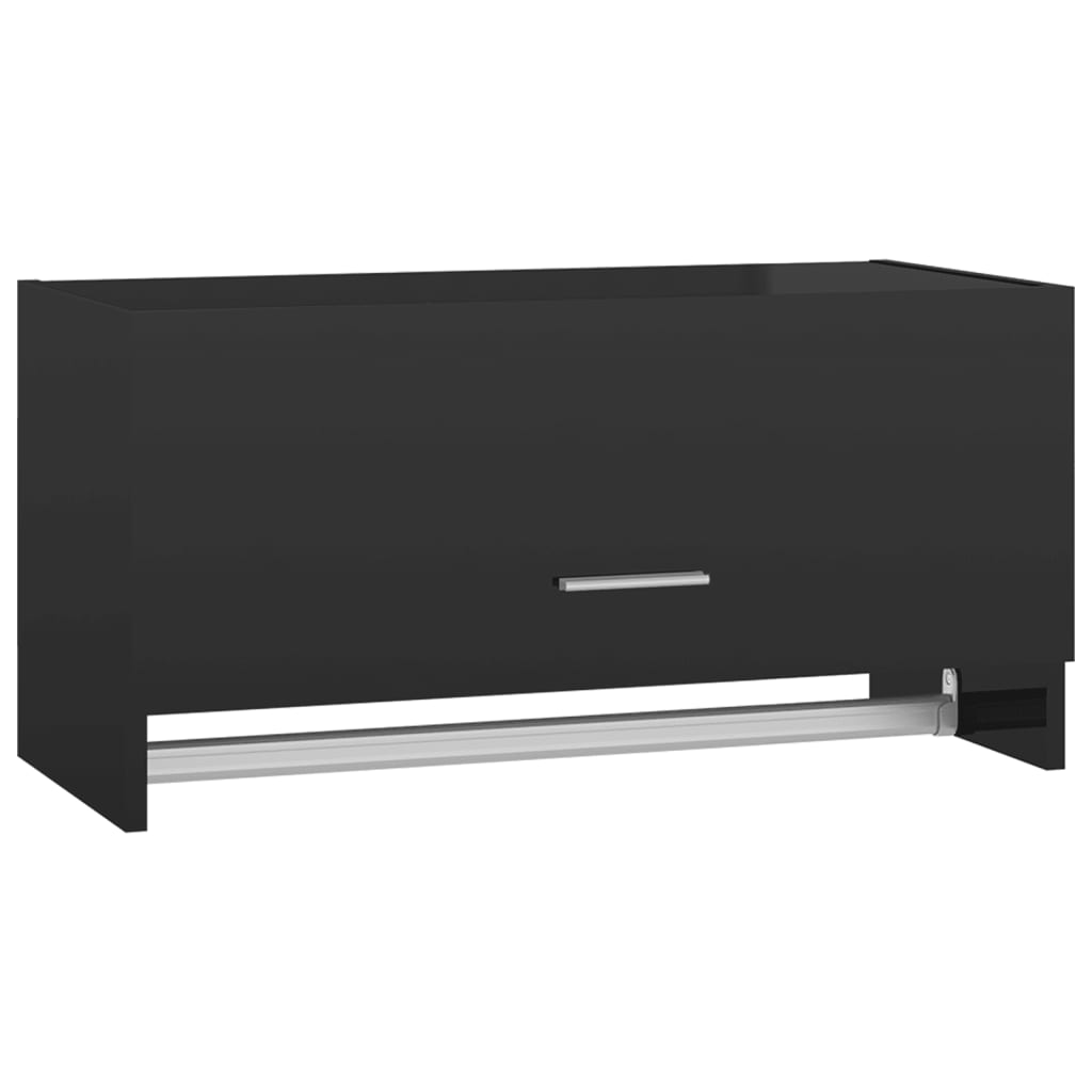 Kleiderschrank Hochglanz-Schwarz 70x32,5x35 cm Holzwerkstoff