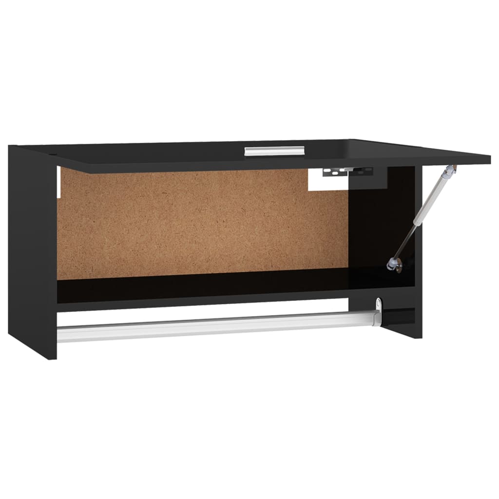 Kleiderschrank Hochglanz-Schwarz 70x32,5x35 cm Holzwerkstoff