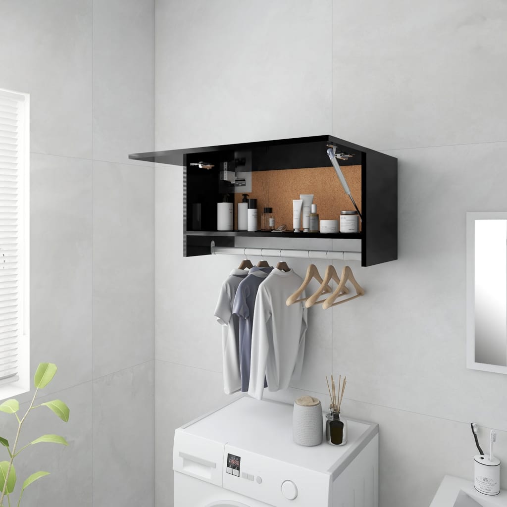 Kleiderschrank Hochglanz-Schwarz 70x32,5x35 cm Holzwerkstoff