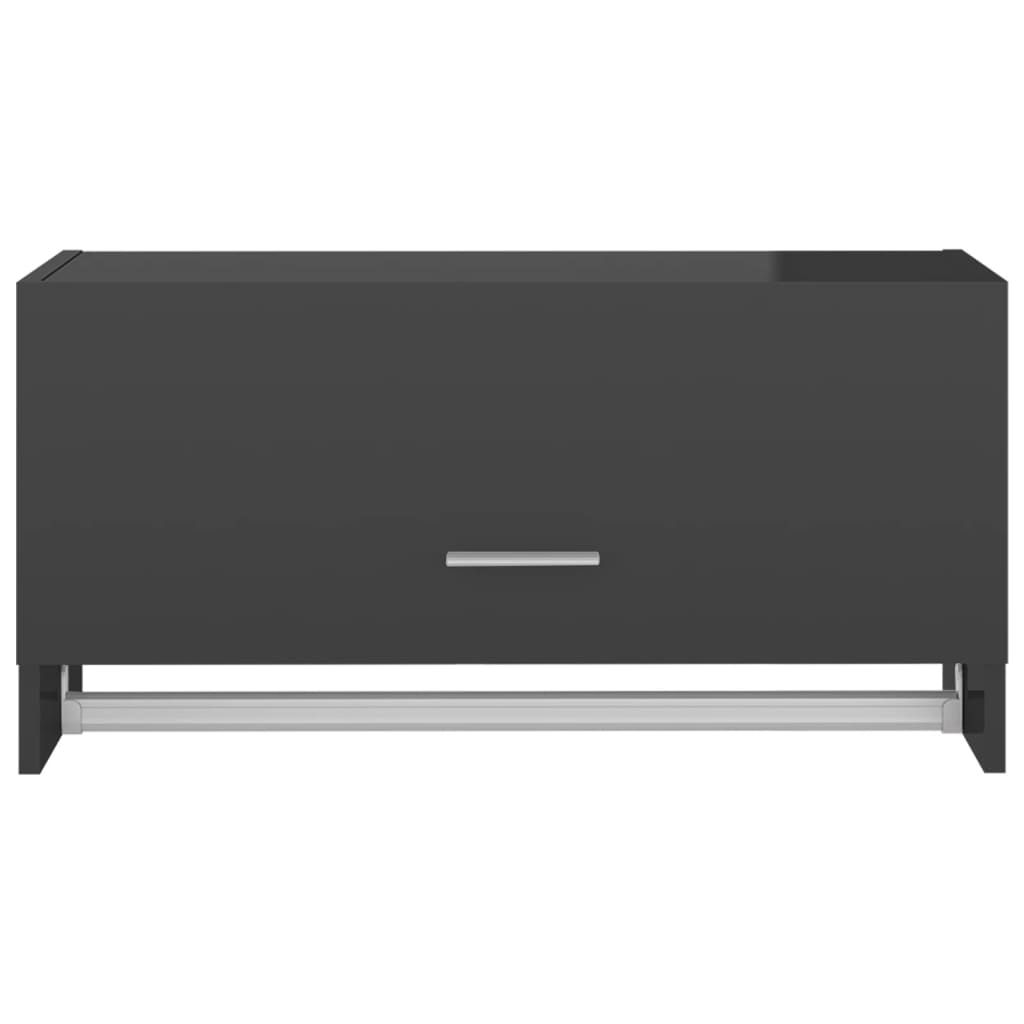 Kleiderschrank Hochglanz-Grau 70x32,5x35 cm Holzwerkstoff