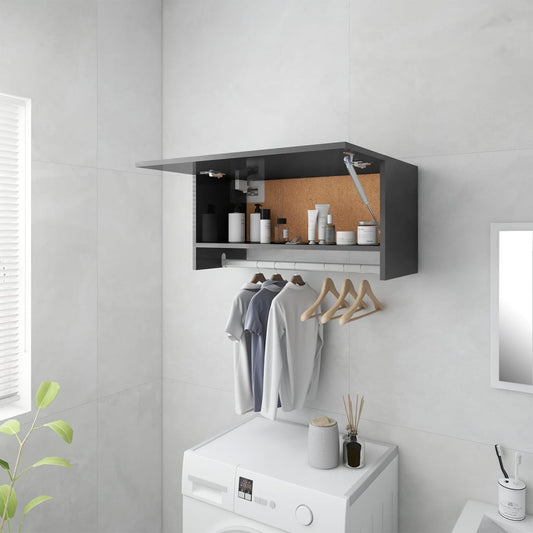 Kleiderschrank Hochglanz-Grau 70x32,5x35 cm Holzwerkstoff
