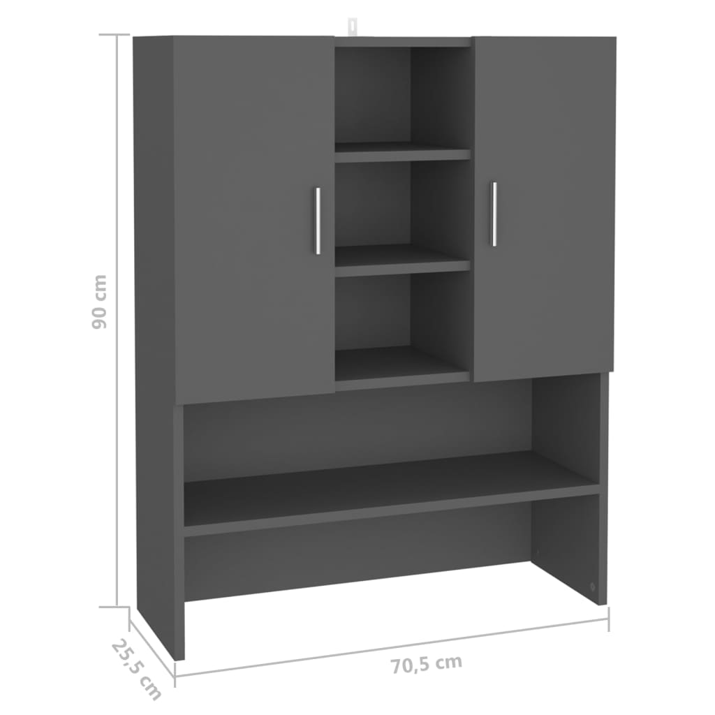 Waschmaschinenschrank Grau 70,5x25,5x90 cm