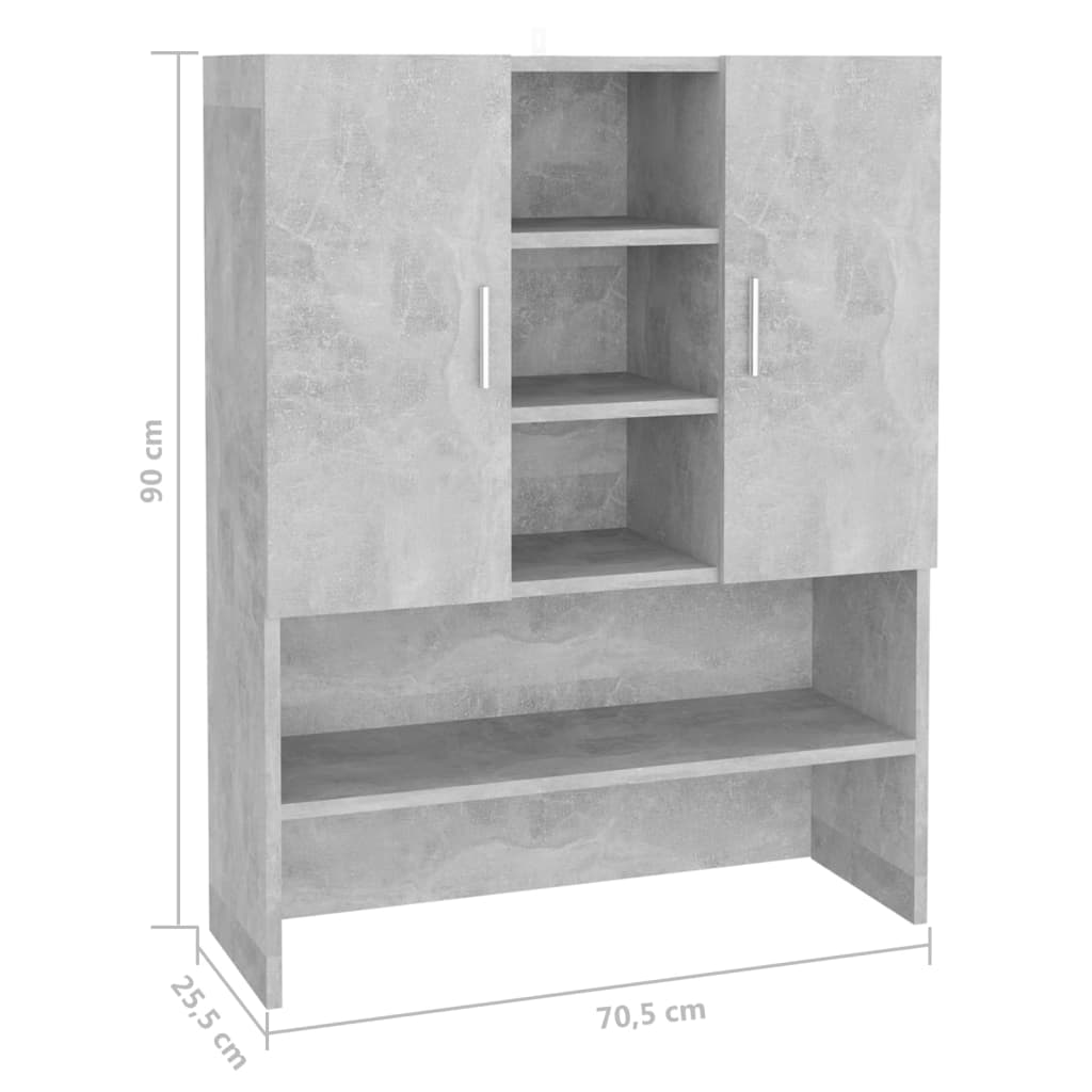 Waschmaschinenschrank Betongrau 70,5x25,5x90 cm