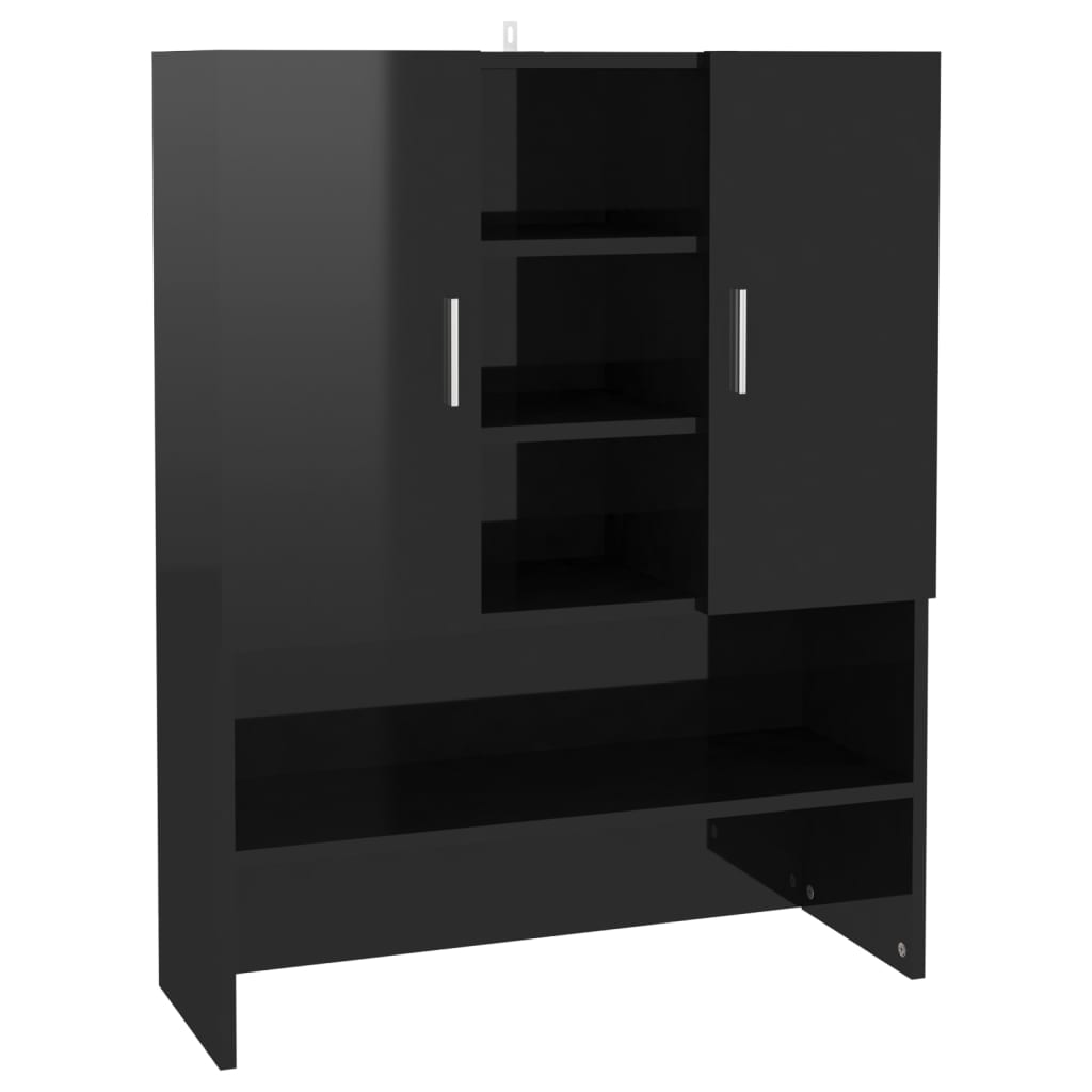 Waschmaschinenschrank Hochglanz-Schwarz 70,5x25,5x90 cm