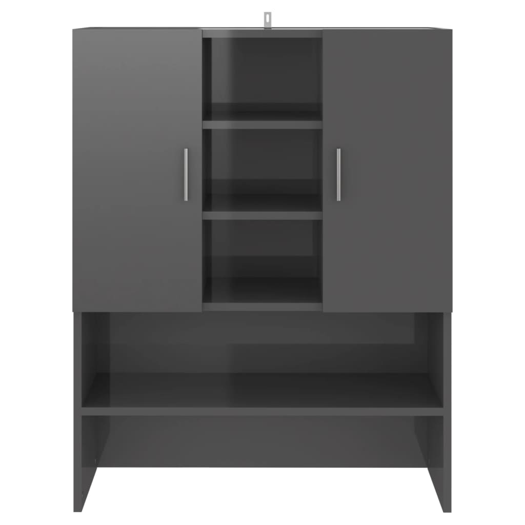 Waschmaschinenschrank Hochglanz-Grau 70,5x25,5x90 cm
