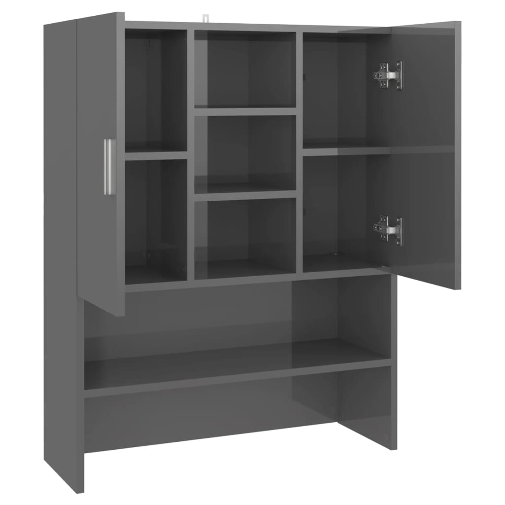 Waschmaschinenschrank Hochglanz-Grau 70,5x25,5x90 cm