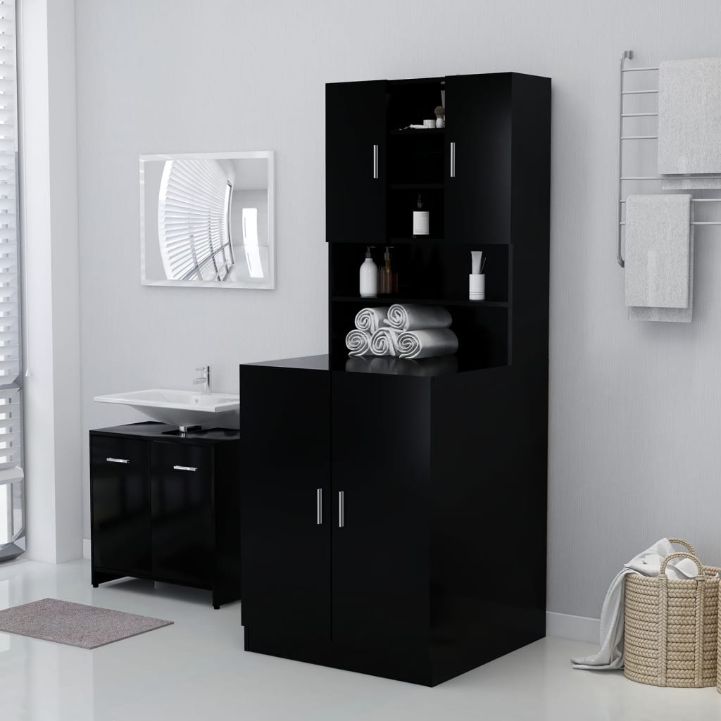 Meuble lave-linge noir 71x71,5x91,5 cm