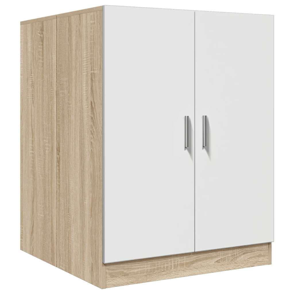 Waschmaschinenschrank Weiß und Sonoma-Eiche 71x71,5x91,5 cm