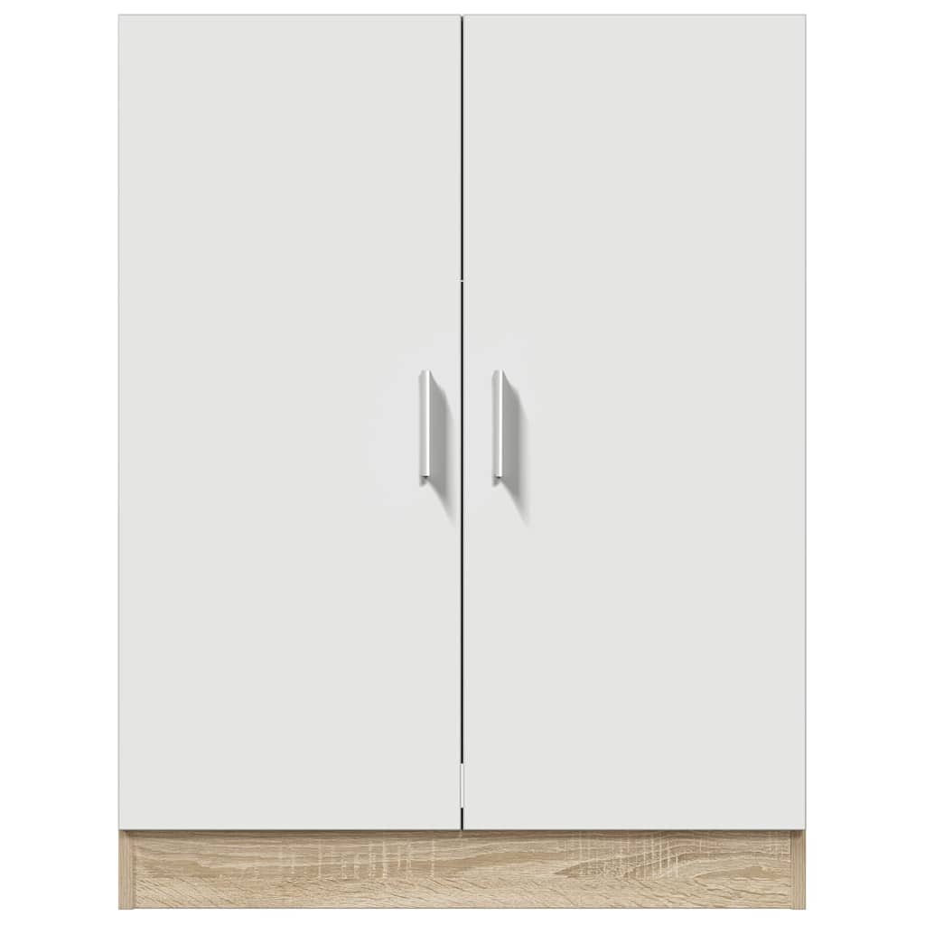 Waschmaschinenschrank Weiß und Sonoma-Eiche 71x71,5x91,5 cm