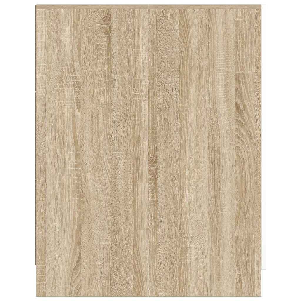 Waschmaschinenschrank Weiß und Sonoma-Eiche 71x71,5x91,5 cm