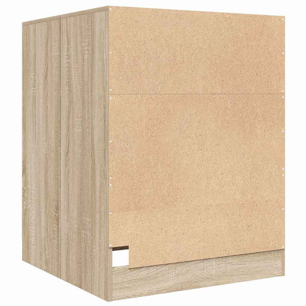 Waschmaschinenschrank Weiß und Sonoma-Eiche 71x71,5x91,5 cm