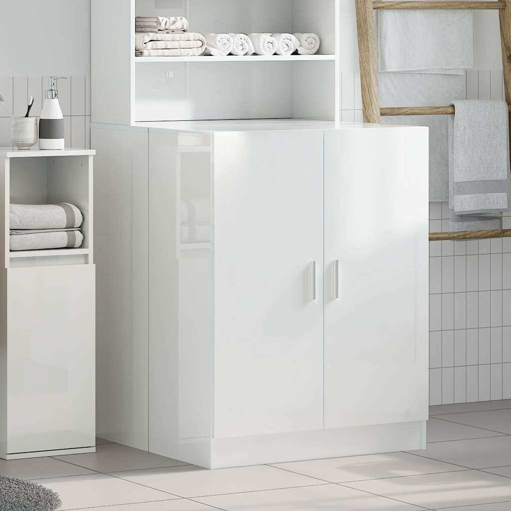 Waschmaschinenschrank Hochglanz-Weiß 71x71,5x91,5 cm