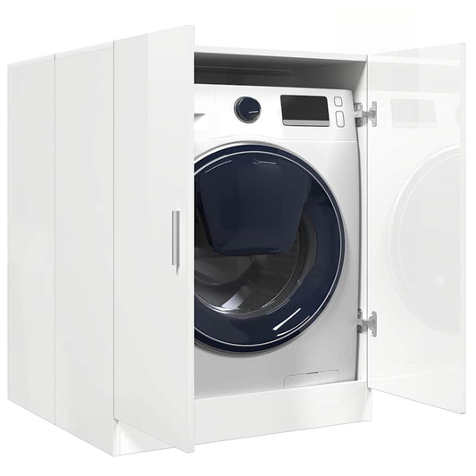 Waschmaschinenschrank Hochglanz-Weiß 71x71,5x91,5 cm