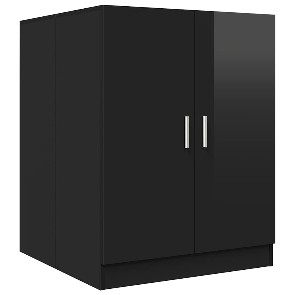 Waschmaschinenschrank Hochglanz-Schwarz 71x71,5x91,5 cm