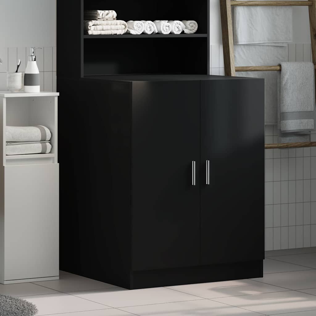 Waschmaschinenschrank Hochglanz-Schwarz 71x71,5x91,5 cm