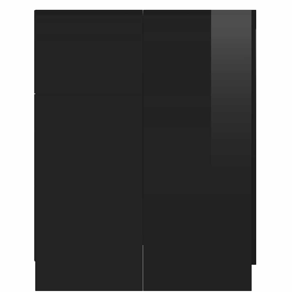 Waschmaschinenschrank Hochglanz-Schwarz 71x71,5x91,5 cm