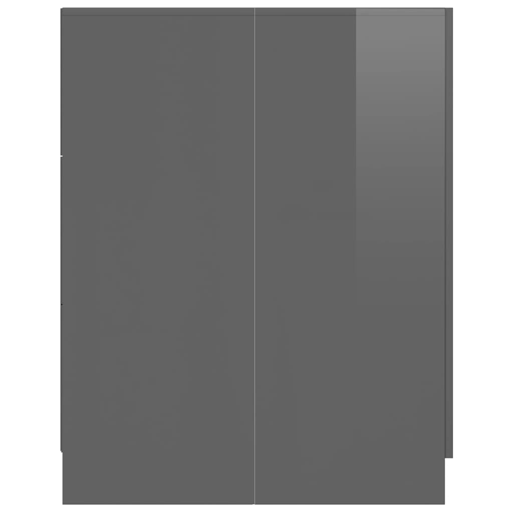 Waschmaschinenschrank Hochglanz-Grau 71x71,5x91,5 cm