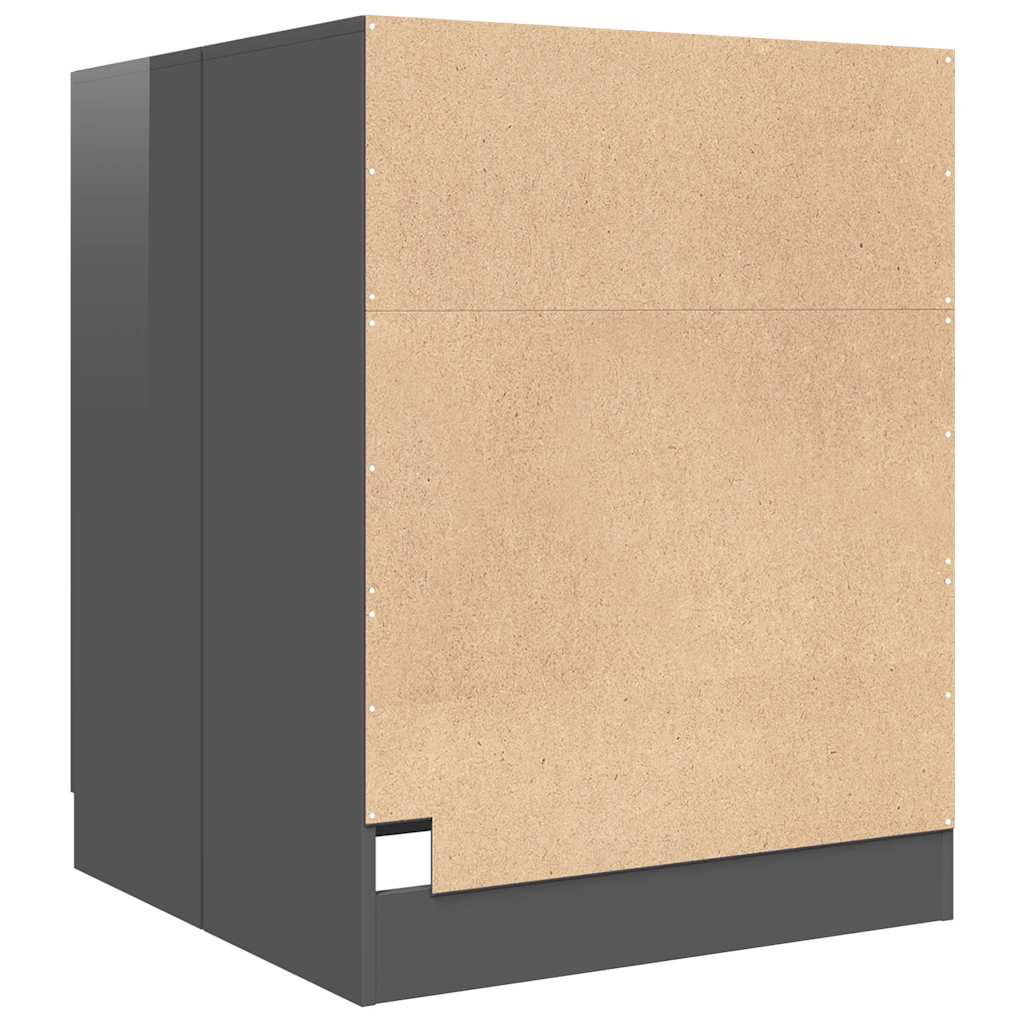 Waschmaschinenschrank Hochglanz-Grau 71x71,5x91,5 cm