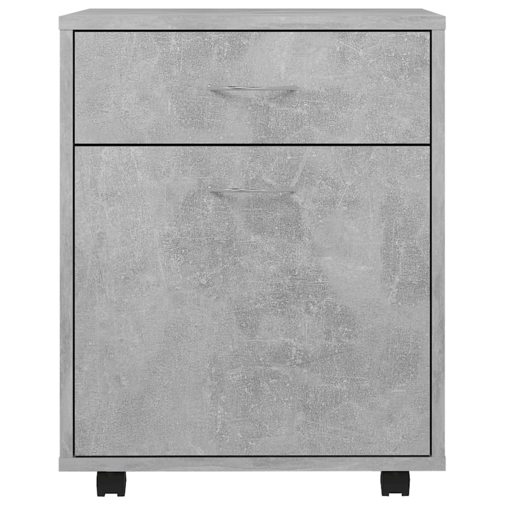 Rolling Cabinet Concrete Grey 45x38x54 cm Wood Material