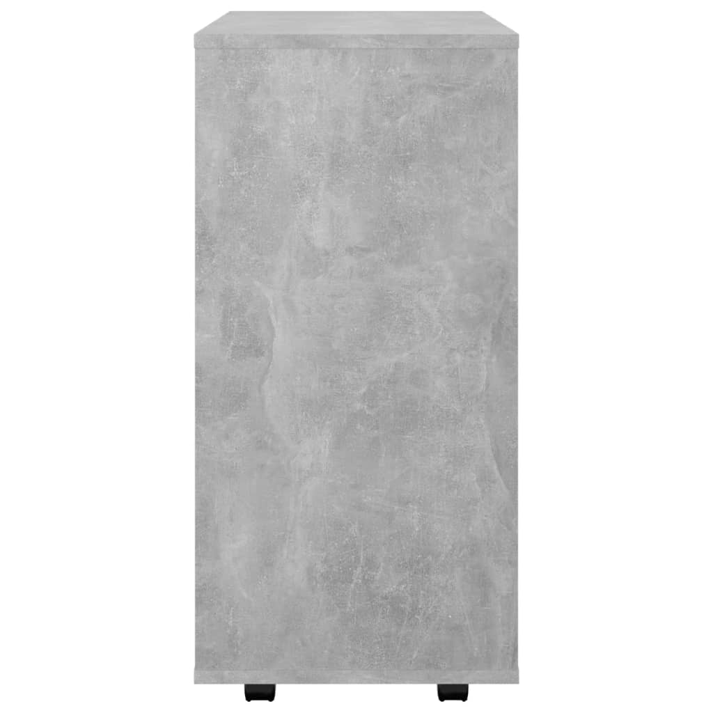 Rolling Cabinet Concrete Grey 60x35x75 cm Wood Material