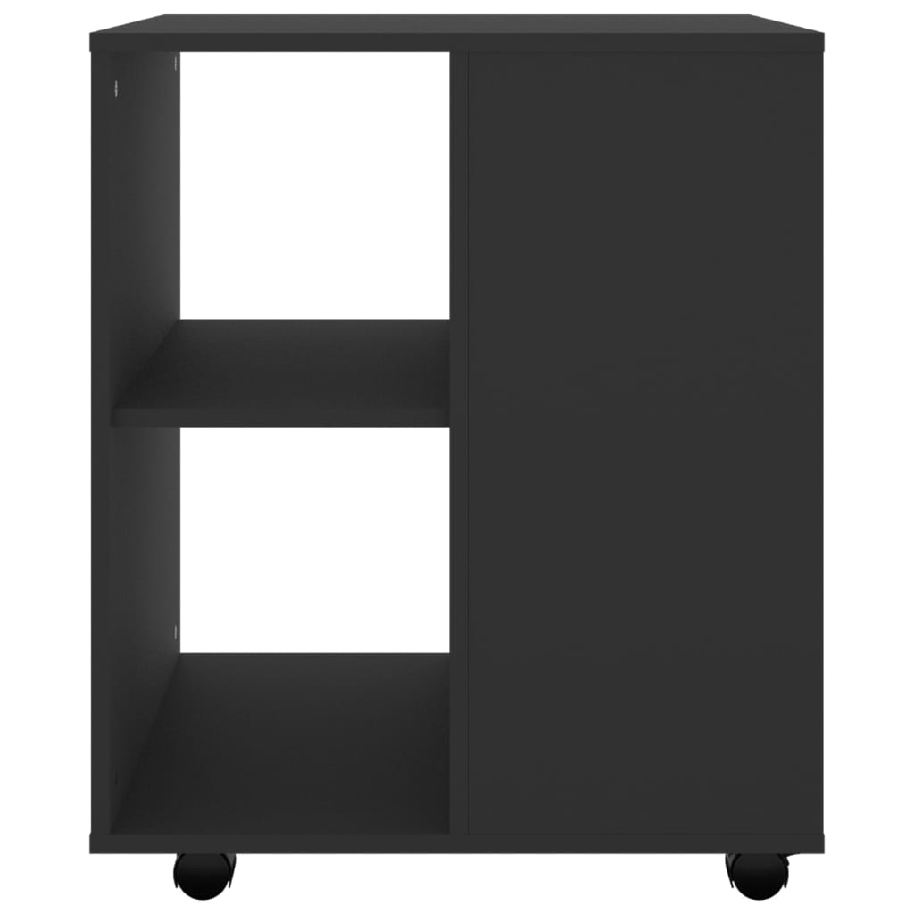 Rolling Cabinet Black 60x53x72 cm Wood Material