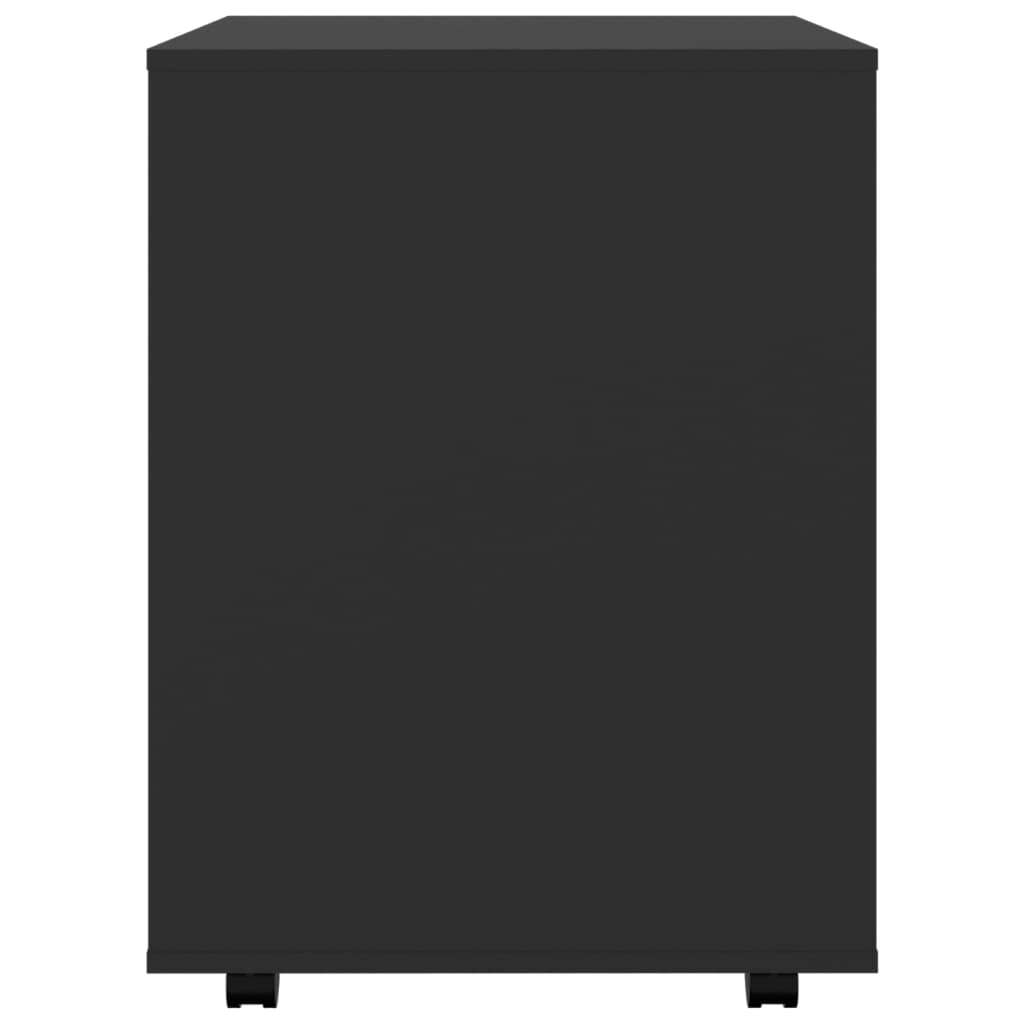 Rolling Cabinet Black 60x53x72 cm Wood Material
