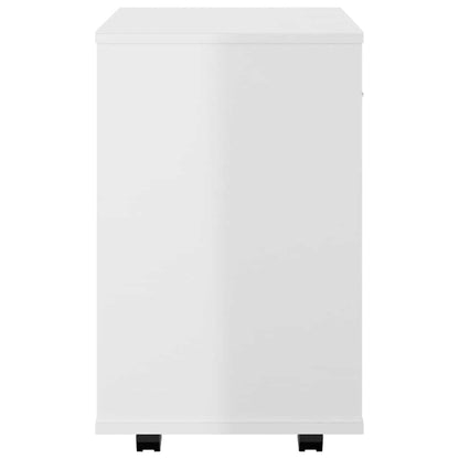 Rollschrank Hochglanz-Weiß 46x36x59 cm Holzwerkstoff