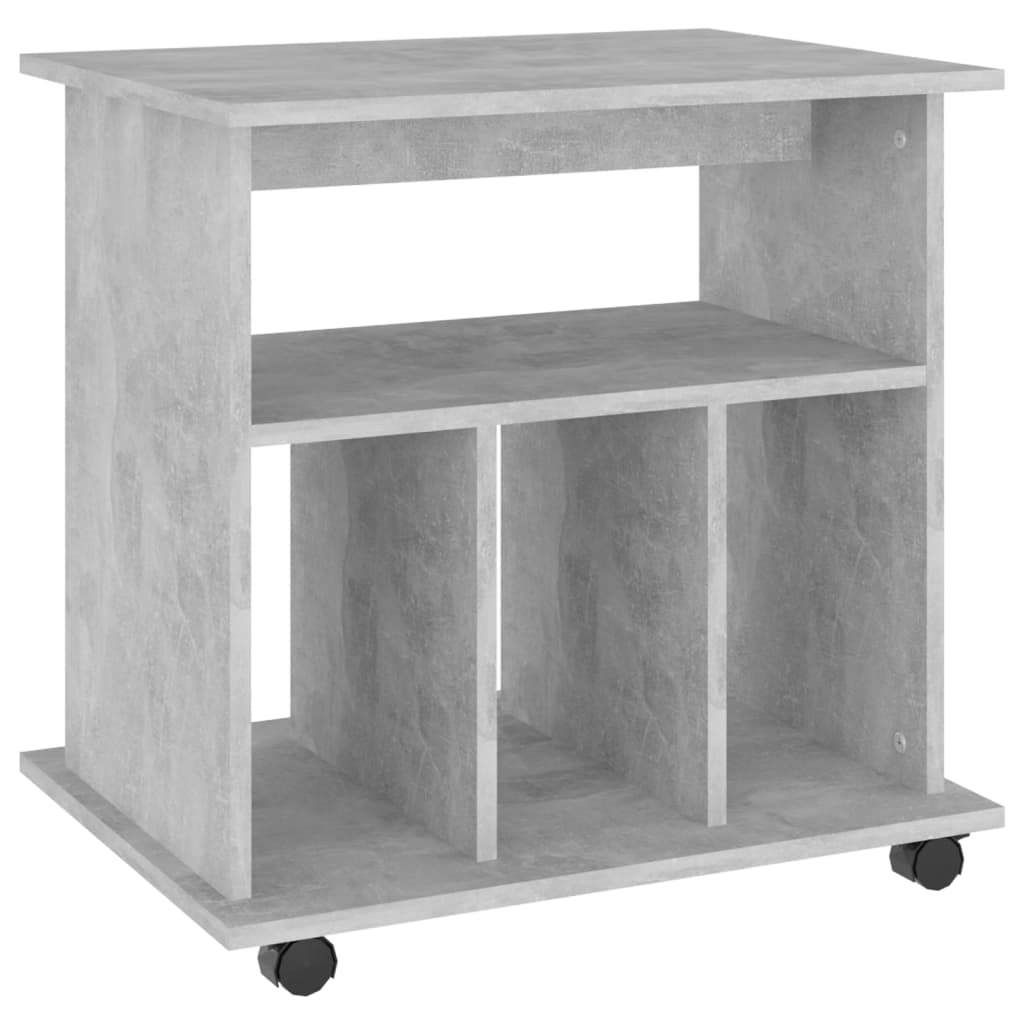 Rolling Cabinet Concrete Grey 60x45x60 cm Wood Material