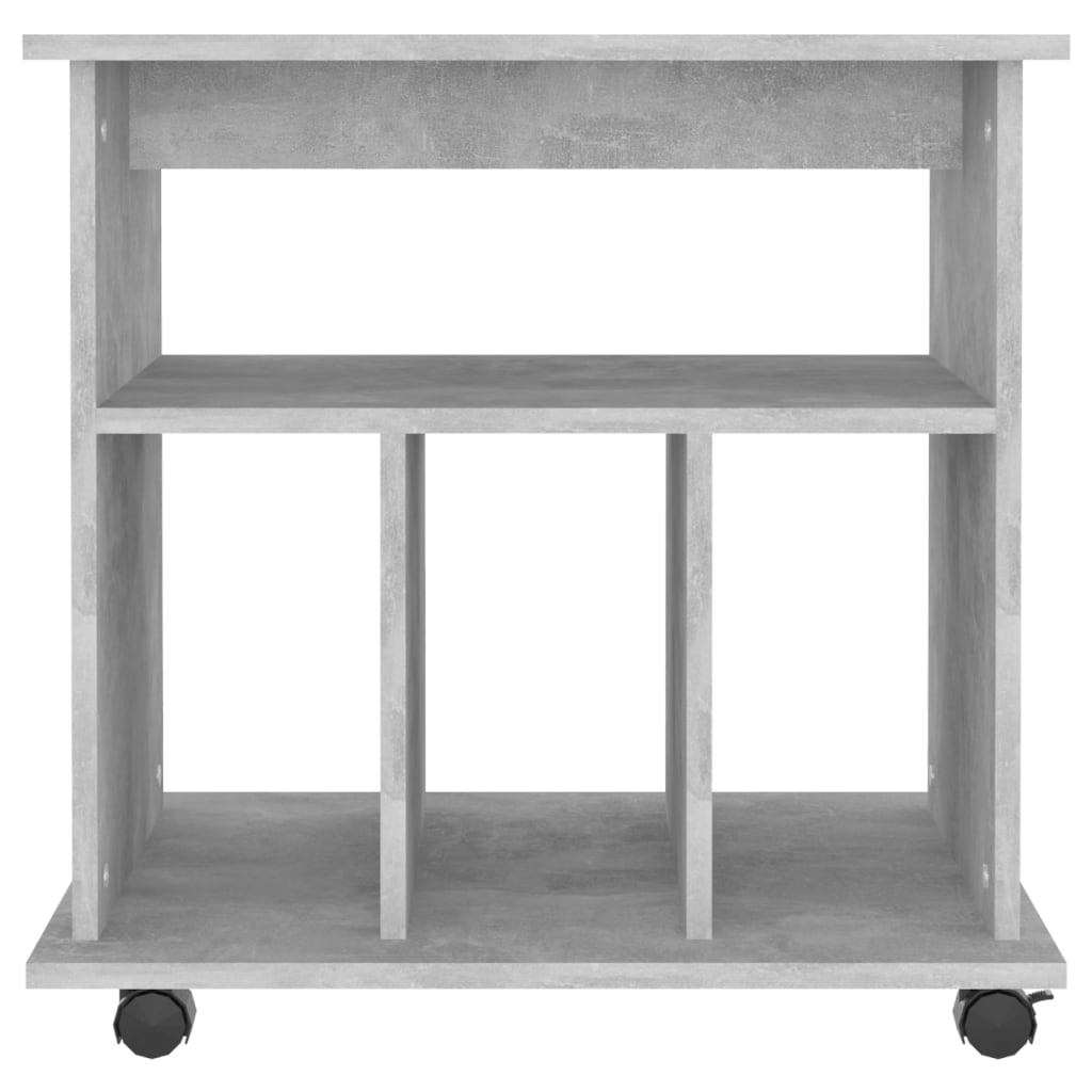 Rolling Cabinet Concrete Grey 60x45x60 cm Wood Material