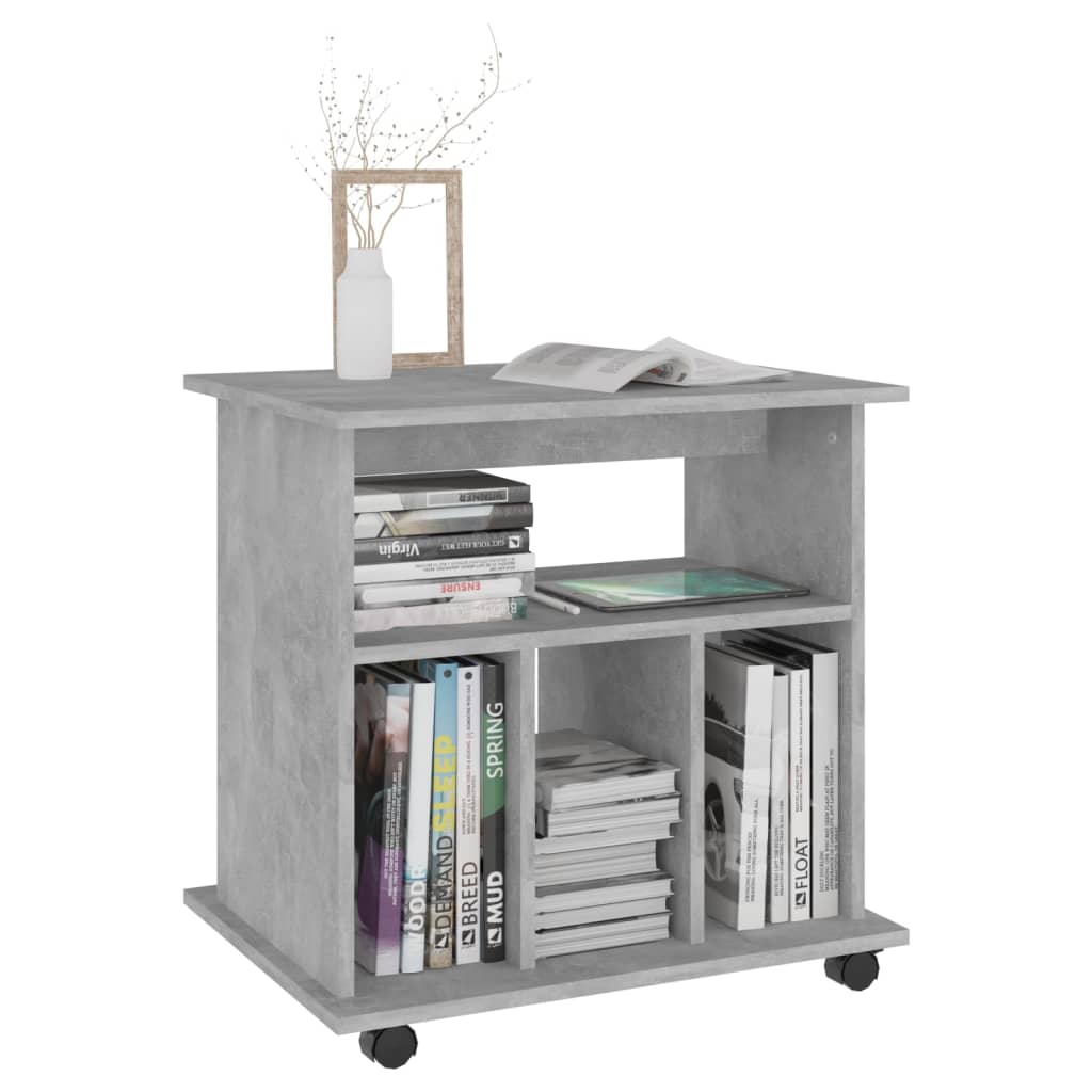 Rolling Cabinet Concrete Grey 60x45x60 cm Wood Material
