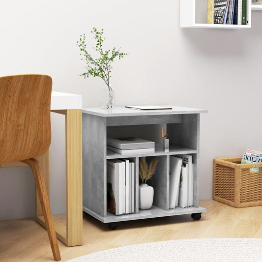 Rolling Cabinet Concrete Grey 60x45x60 cm Wood Material