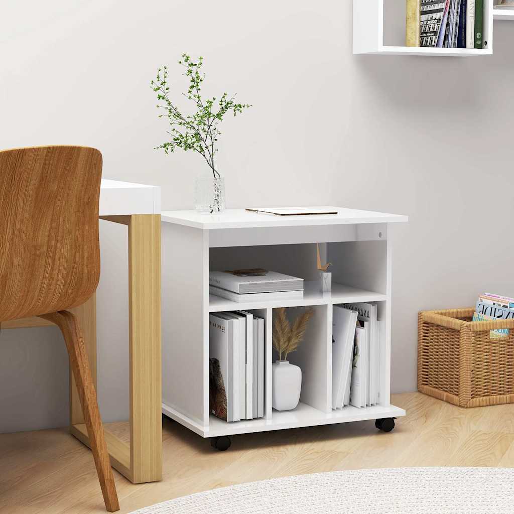 Rollschrank Hochglanz-Weiß 60x45x60 cm Holzwerkstoff