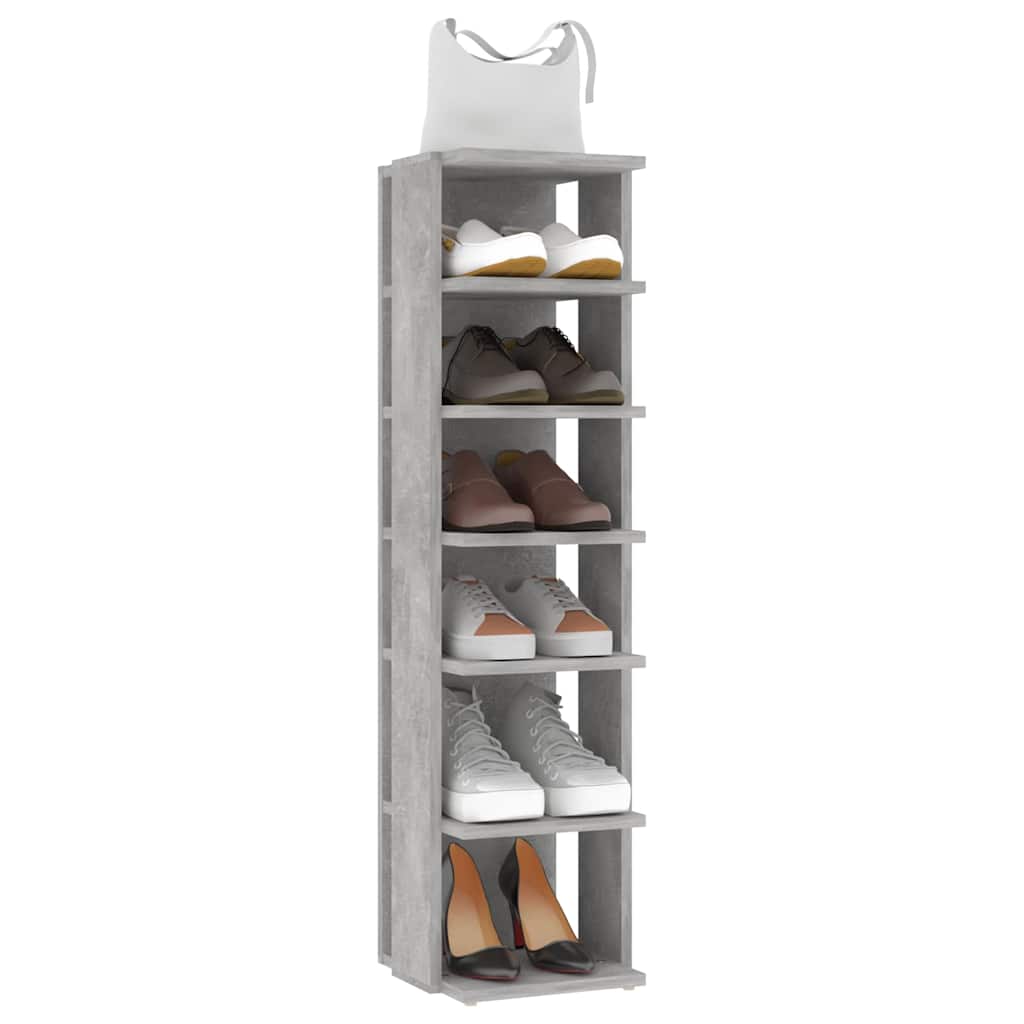 Schuhschränke 2 Stk. Betongrau 27,5x27x102 cm