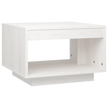 Couchtisch Weiß 50x50x33,5 cm Massivholz Kiefer