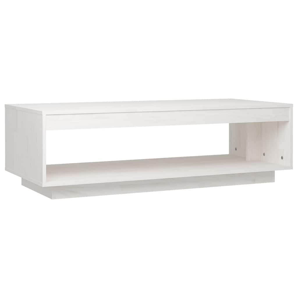 Couchtisch Weiß 110x50x33,5 cm Massivholz Kiefer