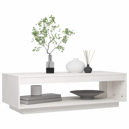Couchtisch Weiß 110x50x33,5 cm Massivholz Kiefer