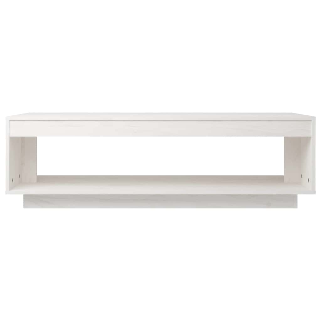 Couchtisch Weiß 110x50x33,5 cm Massivholz Kiefer