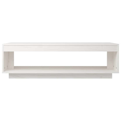 Couchtisch Weiß 110x50x33,5 cm Massivholz Kiefer
