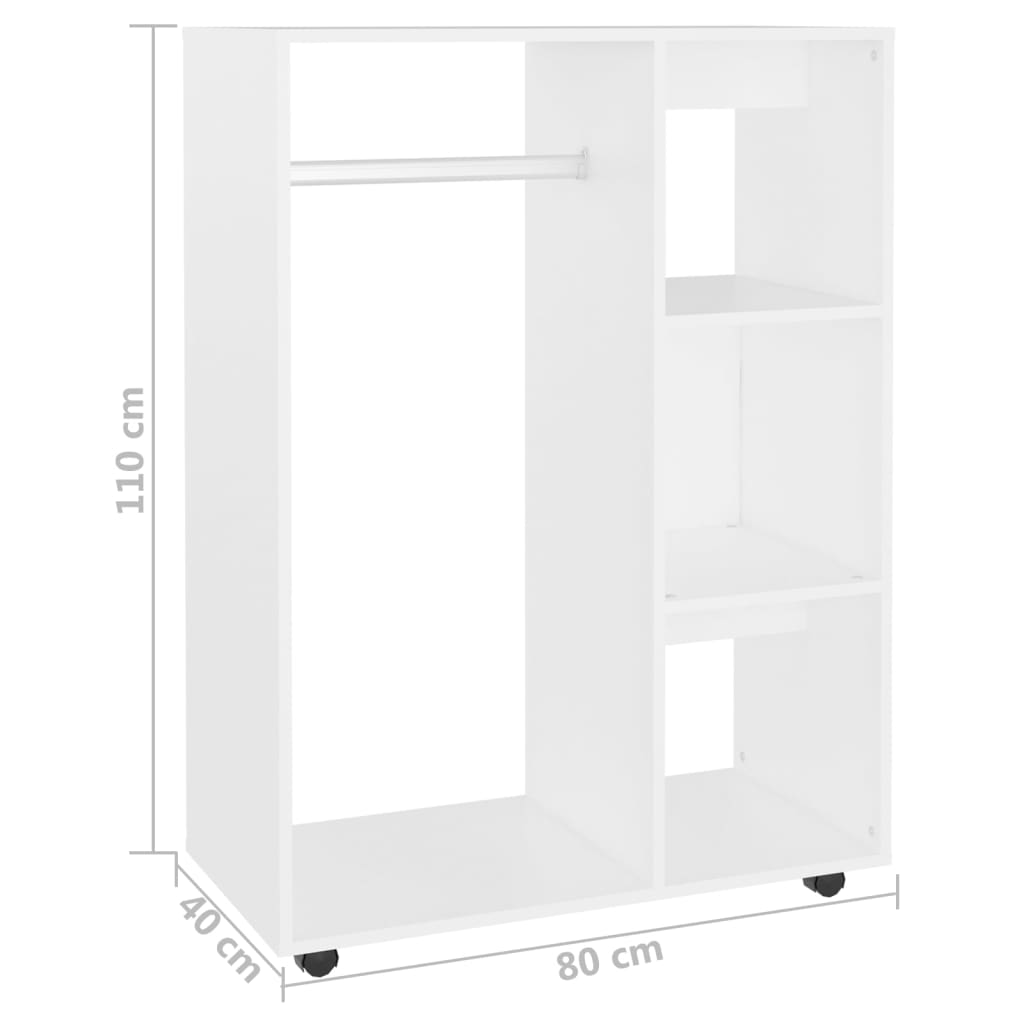 Armoire blanche 80x40x110 cm matière bois